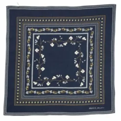 Foulard Carré Floral | Bleu marine