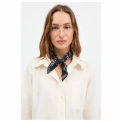 Foulard Carré Floral | Bleu marine