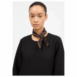 Foulard Carré Floral | Marron foncé