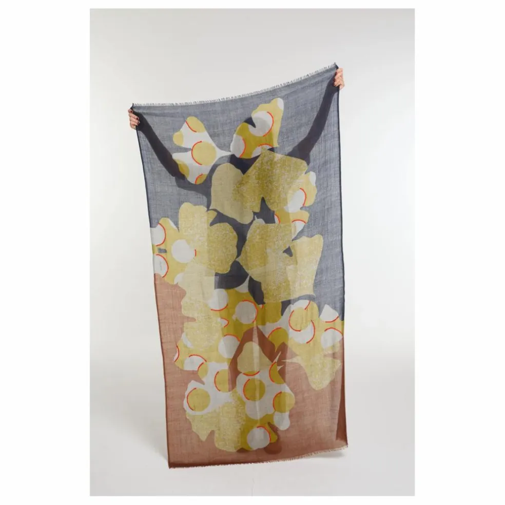Foulard Eternel Brodée Laine | Bleu marine