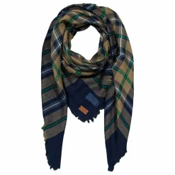 Foulard Mekness Carreaux Laine - Collection Femme | Bleu