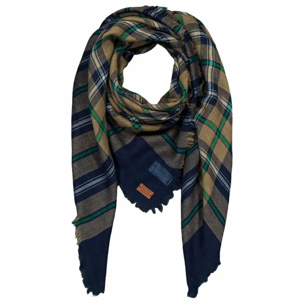 Foulard Mekness Carreaux Laine - Collection Femme | Bleu