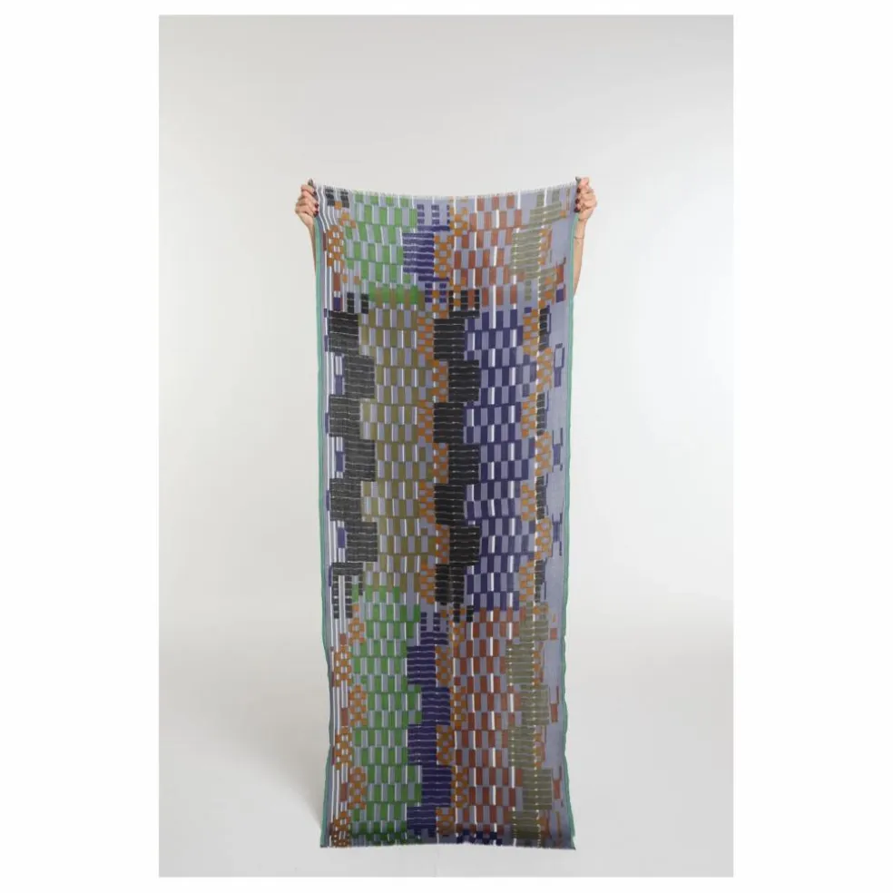 Foulard Saccade Laine | Bleu gris