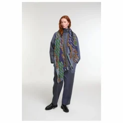 Foulard Saccade Laine | Bleu gris