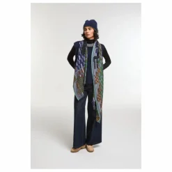 Foulard Saccade Laine | Bleu gris