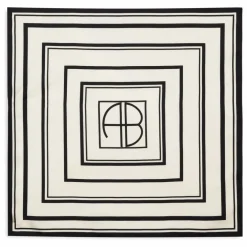 Foulard York Monogram Soie | Ivoire