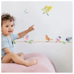 Frise branche d'oiseaux de printemps