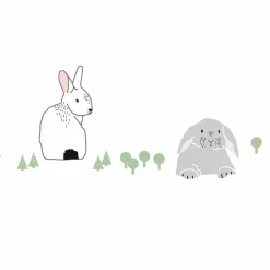 Frise Lapins dans la forêt