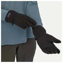 Gants Retro Pile Fibres Recyclées | Noir