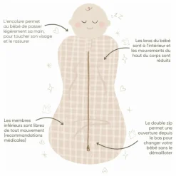 Gigoteuse d'emmaillotage en coton bio Graou