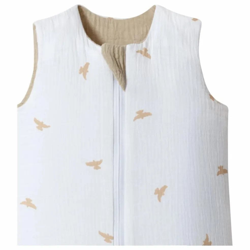 Gigoteuse multi-saisons réversible en double gaze de coton | Beige