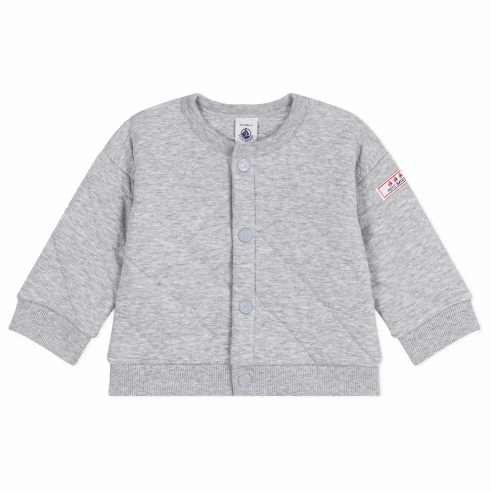 Gilet Boutons Logo | Gris chiné
