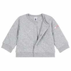 Gilet Boutons Logo | Gris chiné