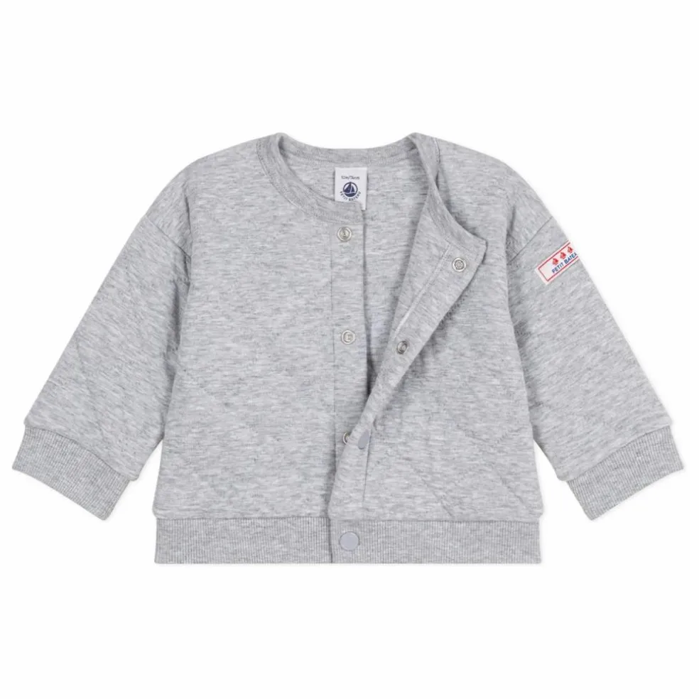 Gilet Boutons Logo | Gris chiné