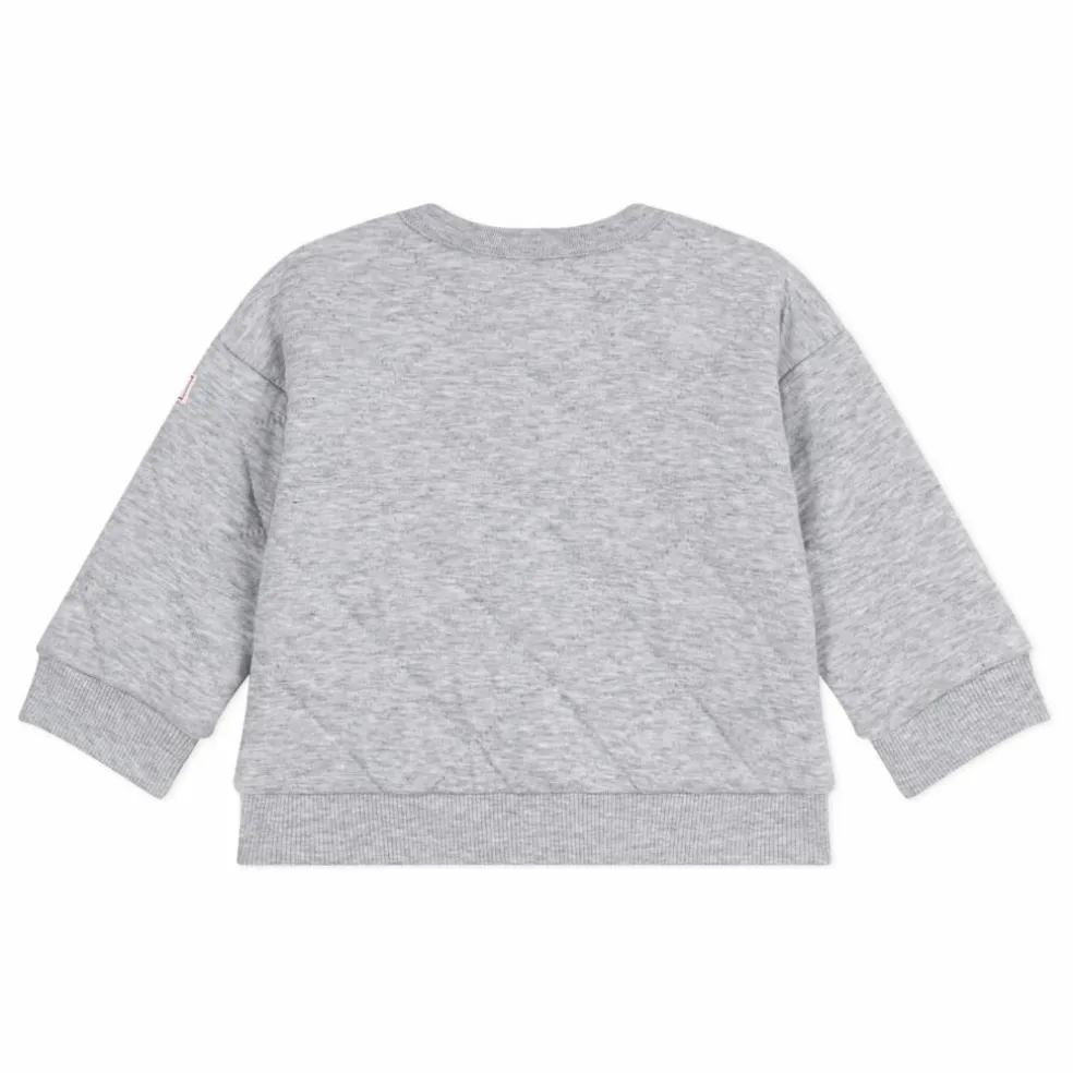 Gilet Boutons Logo | Gris chiné
