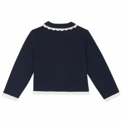 Gilet Brodé Laine | Bleu marine