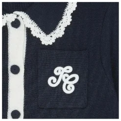 Gilet Brodé Laine | Bleu marine
