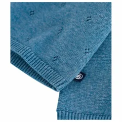 Gilet Cache-Cœur Pointelle Laine | Bleu ciel