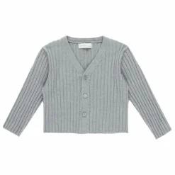 Gilet Côtelé Maille Mini | Bleu gris