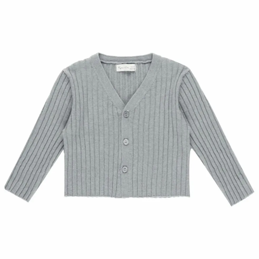 Gilet Côtelé Maille Mini | Bleu gris