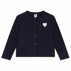 Gilet Cœur Coton Bio | Bleu marine