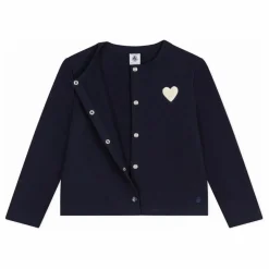Gilet Cœur Coton Bio | Bleu marine