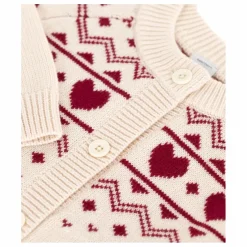 Gilet Cœurs Laine | Ecru