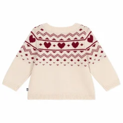 Gilet Cœurs Laine Bébé | Ecru