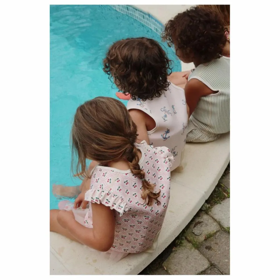 Gilet de natation à volant Cherry | Rouge cerise