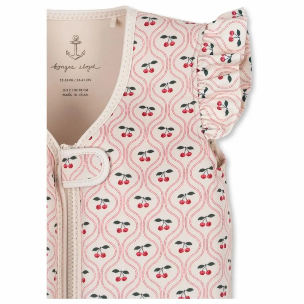 Gilet de natation à volant Cherry | Rouge cerise