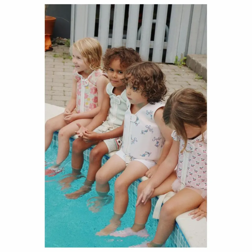 Gilet de natation à volant Cherry | Rouge cerise