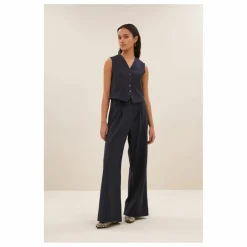 Gilet Lynn Rayé | Bleu foncé