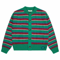 Gilet Rayé Coton Bio | Vert
