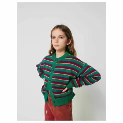 Gilet Rayé Coton Bio | Vert