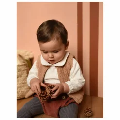Gilet Sans Manches Agathe Façon Fourrure Bébé | Marron
