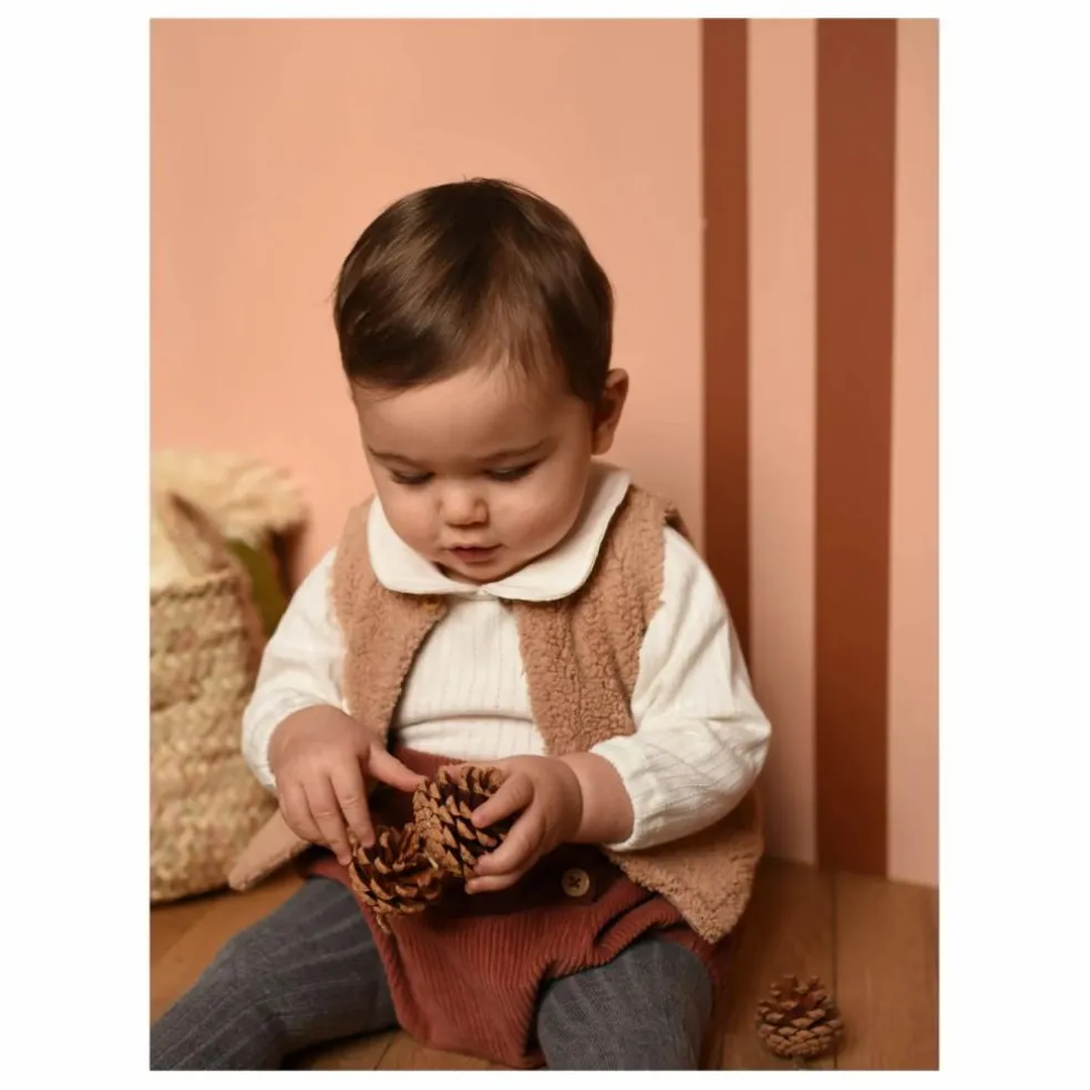 Gilet Sans Manches Agathe Façon Fourrure Bébé | Marron