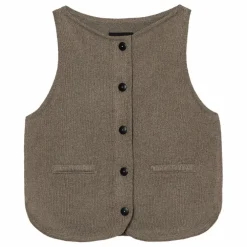 Gilet Sans Manches Col Bateau Coton Recyclé | Taupe