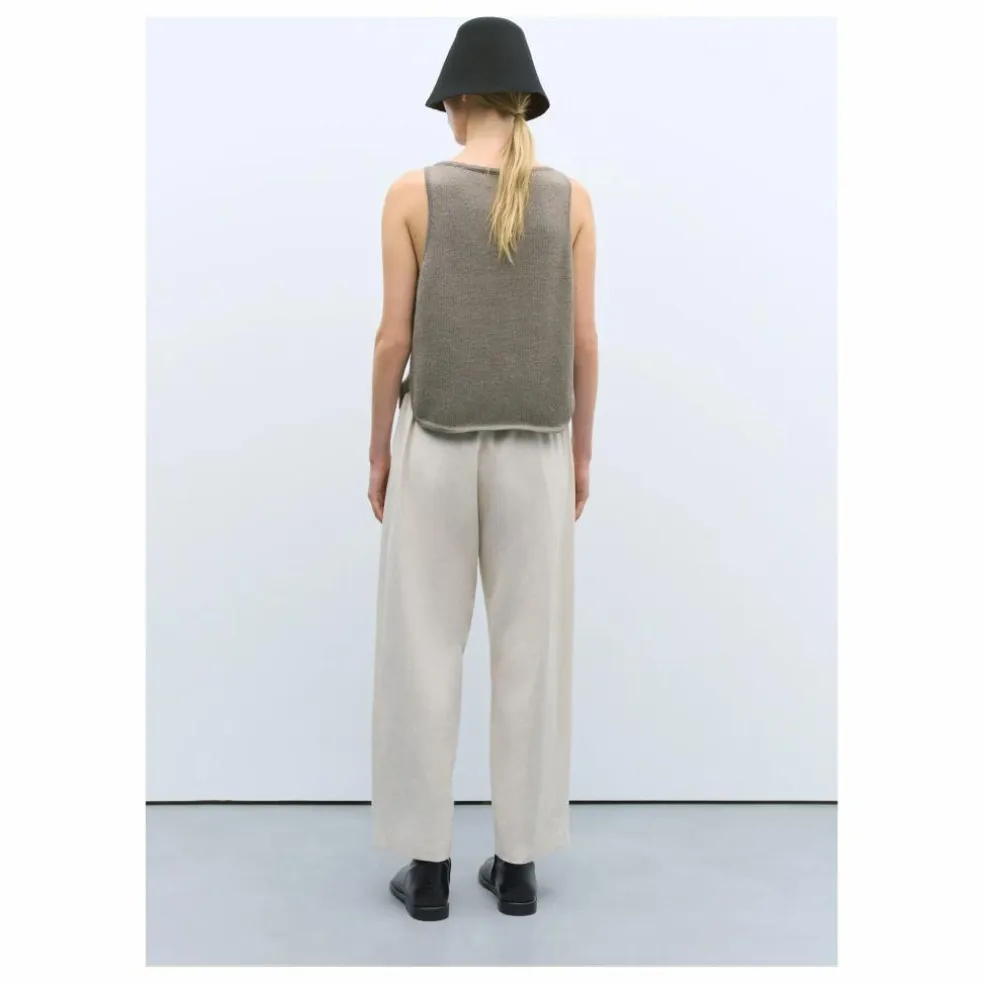 Gilet Sans Manches Col Bateau Coton Recyclé | Taupe