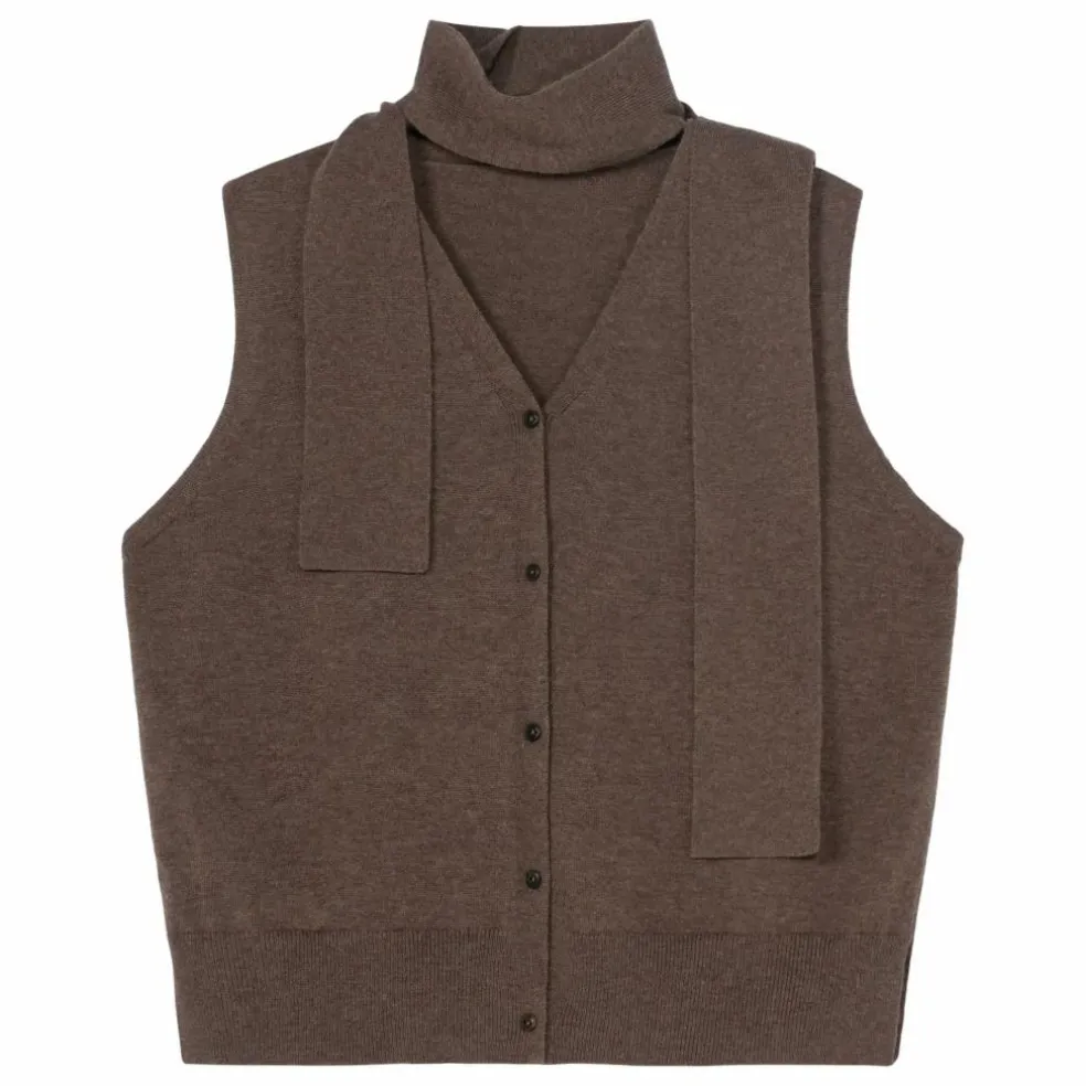 Gilet Sans Manches Laine Mérinos Extra Fine | Taupe