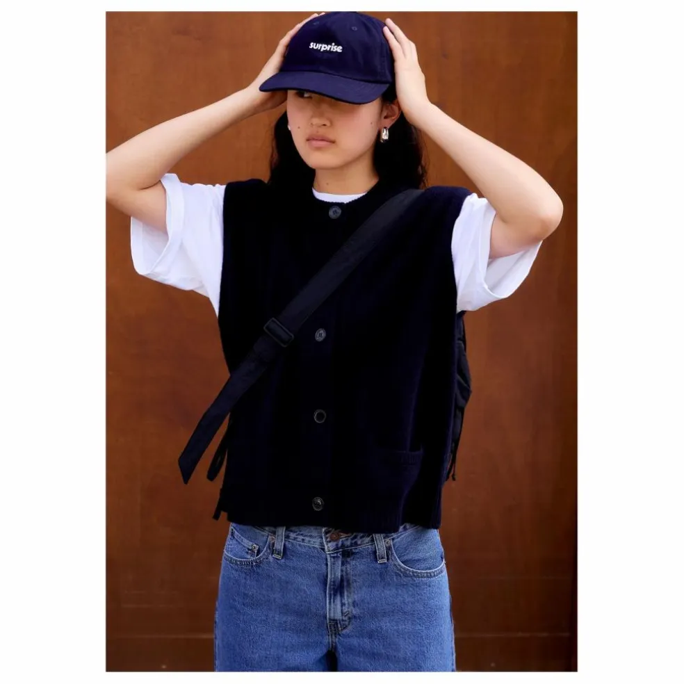 Gilet Sans Manches Margaux Laine Mérinos et Cachemire | Bleu marine
