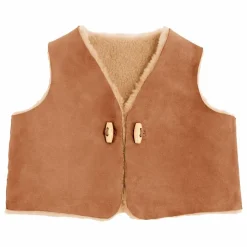 Gilet Sans Manches Reversible Peau Lainée Mérinos - Collection Bébé | Beige