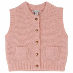 Gilet Sans Manches Uni Laine | Rose pâle