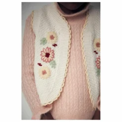 Gilet Sylna Maille Brodé | Ecru