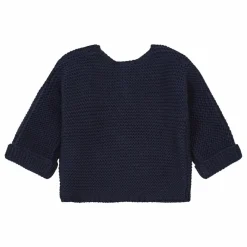 Gilet Tricot Point Mousse Fabalero Coton Bio | Bleu marine
