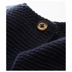 Gilet Tricot Point Mousse Fabalero Coton Bio | Bleu marine