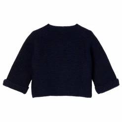 Gilet Tricot Point Mousse Fabalero Coton Bio | Bleu marine