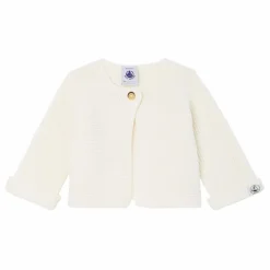 Gilet Tricot Point Mousse Fabalero Coton Bio | Blanc