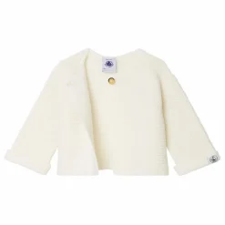 Gilet Tricot Point Mousse Fabalero Coton Bio | Blanc
