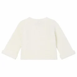 Gilet Tricot Point Mousse Fabalero Coton Bio | Blanc