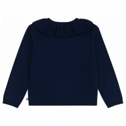 Gilet Volants Laine | Bleu nuit